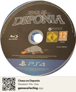 Chaos on Deponia PlayStation 4, PAL disc