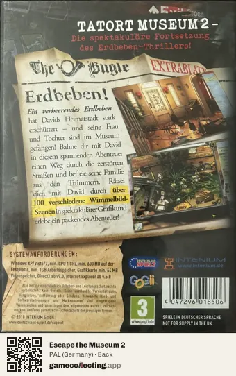 Escape the Museum 2 Computer, Germany box back
