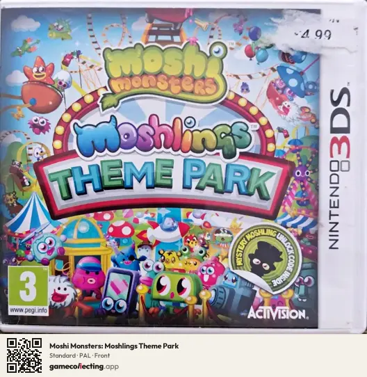 Moshi Monsters: Moshlings Theme Park Nintendo 3DS, PAL box front