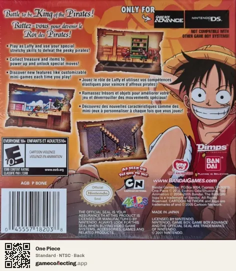 One Piece Game Boy Advance, NTSC box back