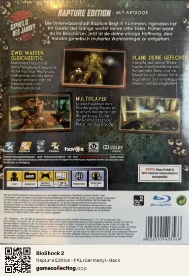BioShock 2 PlayStation 3, Germany box back