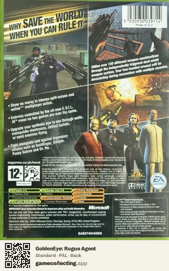 GoldenEye: Rogue Agent Xbox, PAL box back