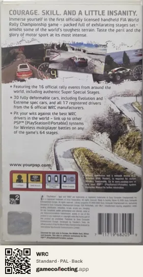 WRC PlayStation Portable, PAL box back
