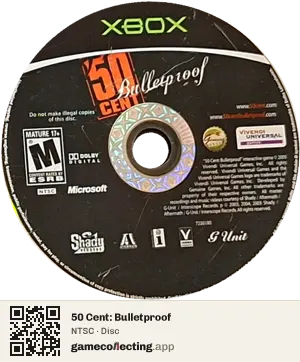 50 Cent: Bulletproof Xbox, NTSC disc