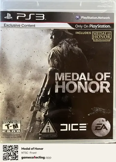 Medal of Honor PlayStation 3, NTSC box front