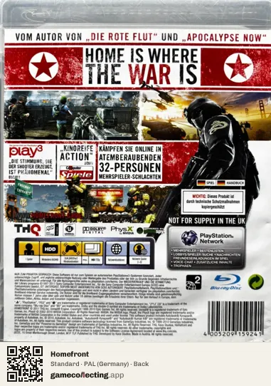 Homefront PlayStation 3, Germany box back