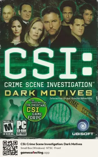 CSI: Crime Scene Investigation: Dark Motives Computer, NTSC box front