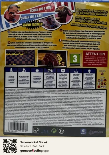Supermarket Shriek PlayStation 4, PAL box back