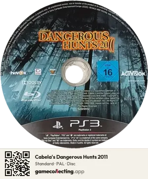 Cabela's Dangerous Hunts 2011 PlayStation 3, PAL disc