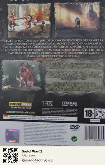God of War II PlayStation 2, PAL box back