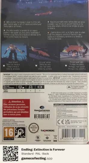 Endling: Extinction is Forever Nintendo Switch, PAL box back