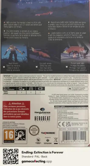Endling: Extinction is Forever Nintendo Switch, PAL box back