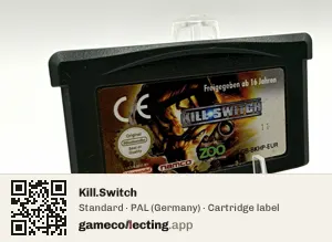 Kill.Switch Game Boy Advance, PAL cartridge label