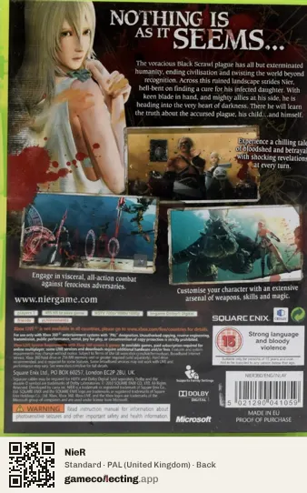 NieR Xbox 360, United Kingdom box back
