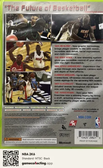 NBA 2K6 Xbox 360, NTSC box back