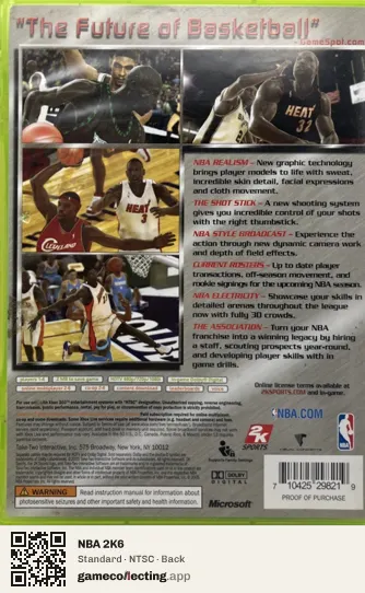 NBA 2K6 Xbox 360, NTSC box back