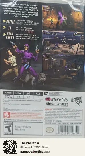 The Phantom Nintendo Switch, NTSC box back