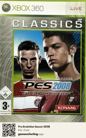 Pro Evolution Soccer 2008 Xbox 360, PAL box front