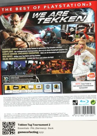 Tekken Tag Tournament 2 PlayStation 3, Germany box back
