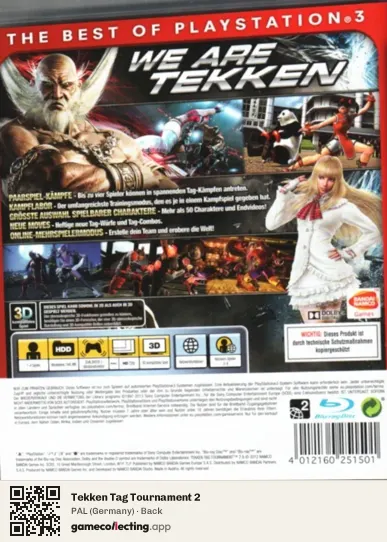 Tekken Tag Tournament 2 PlayStation 3, Germany box back