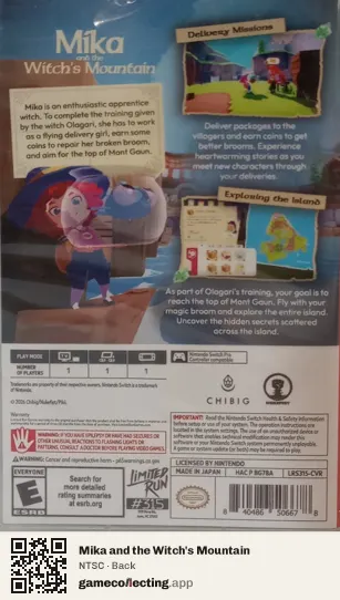 Mika and the Witch's Mountain Nintendo Switch, NTSC box back