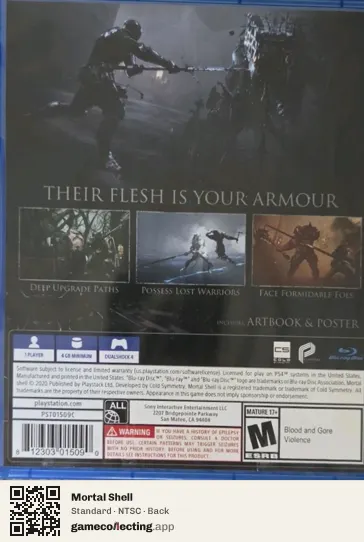 Mortal Shell PlayStation 4, NTSC box back