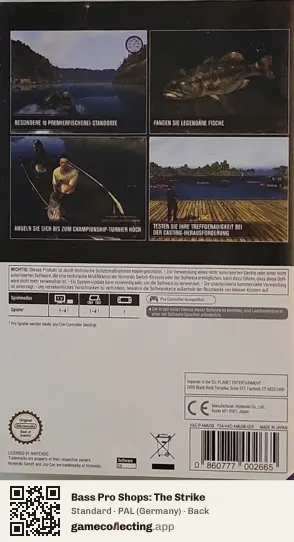 Bass Pro Shops: The Strike Nintendo Switch, Germany box back