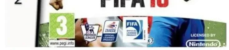 FIFA 10, the PEGI square on its front