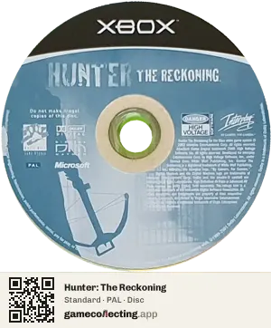 Hunter: The Reckoning Xbox, PAL disc
