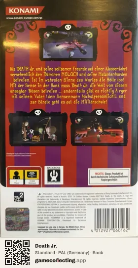 Death Jr. PlayStation Portable, Germany box back
