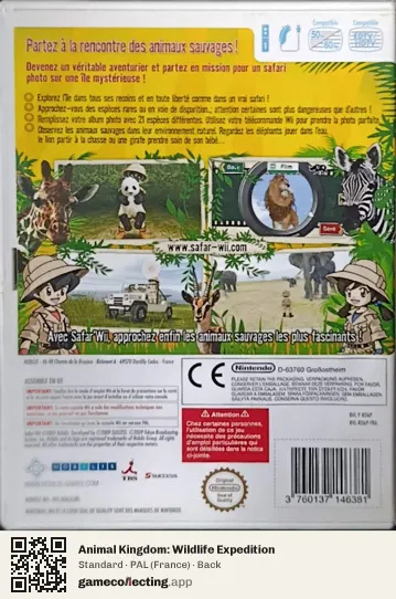 Animal Kingdom: Wildlife Expedition Nintendo Wii, France box back