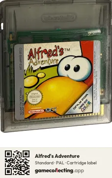 Alfred's Adventure Game Boy Color, PAL cartridge label
