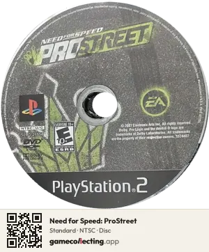 Need for Speed: ProStreet PlayStation 2, NTSC disc