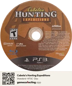 Cabela's Hunting Expeditions PlayStation 3, NTSC disc