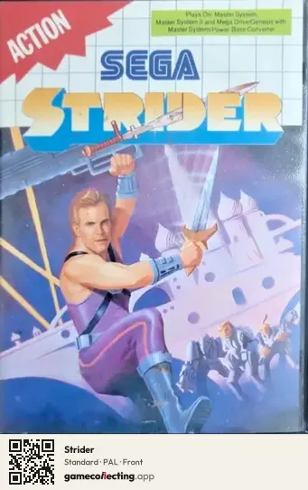 Strider Sega Master System, PAL box front