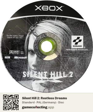 Silent Hill 2: Restless Dreams Xbox, PAL disc