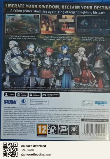 Unicorn Overlord PlayStation 5, PAL box back