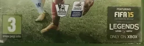 FIFA 15, the PEGI square on its front