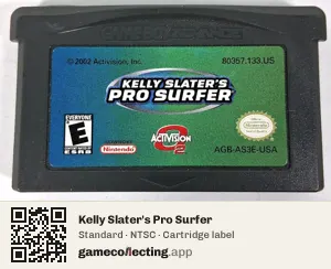 Kelly Slater's Pro Surfer Game Boy Advance, NTSC cartridge label