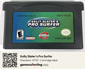 Kelly Slater's Pro Surfer Game Boy Advance, NTSC cartridge label