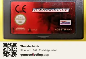 Thunderbirds Game Boy Advance, PAL cartridge label