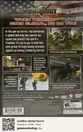 Conflict: Global Terror PlayStation 2, NTSC box back