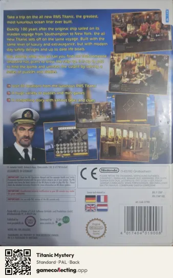 Titanic Mystery Nintendo Wii, PAL box back