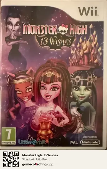 Monster High: 13 Wishes Nintendo Wii, PAL box front