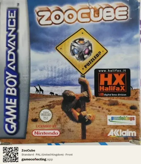 ZooCube Game Boy Advance, United Kingdom box front