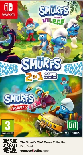The Smurfs: 2 in 1 Game Collection Nintendo Switch, PAL box front