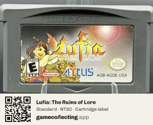 Lufia: The Ruins of Lore Game Boy Advance, NTSC cartridge label
