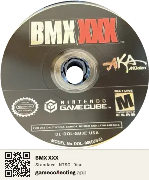 BMX XXX Nintendo GameCube, NTSC disc