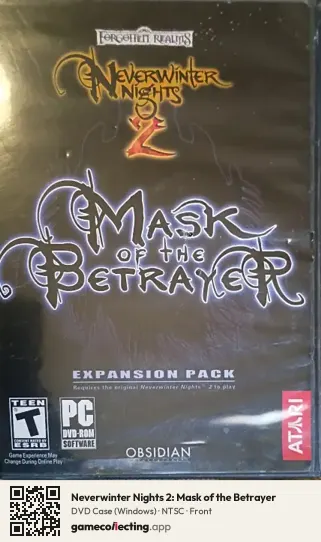 Neverwinter Nights 2: Mask of the Betrayer Computer, NTSC box front