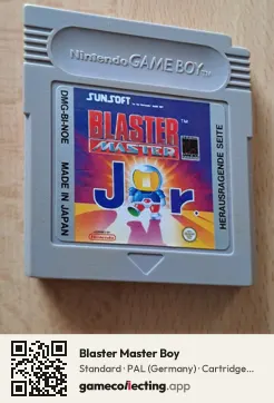 Blaster Master Boy Game Boy, PAL cartridge label